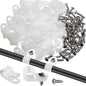 Hicarer 50 Pack R Type Cable Clip Wire Clamp, 1/2 Inch, White