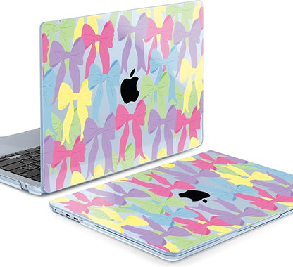 MEEgoodo Case for M4/M3/M2 MacBook Air 13.6 inch Case 2025 2024 2022, Fit Model A3240/A3113/A2681, Laptop Hard Shell with Keyboard Cover Compatible with MacBook Air 13 inch, Cute Colorful Bows