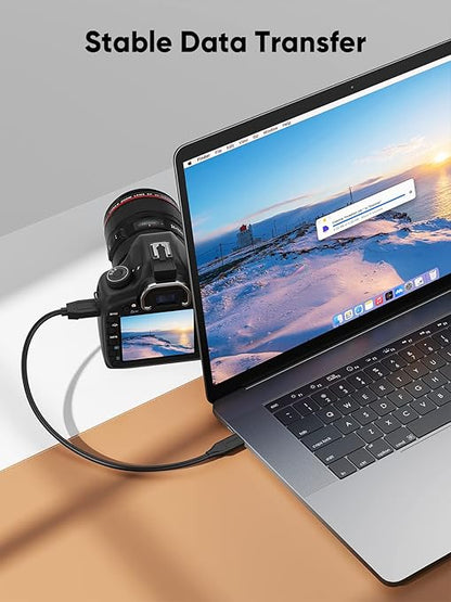 CableCreation 1FT USB C to Micro B Cable,10Gbps Speed External Hard Drive Braided,USB 3.1 Type C to Micro B Work for iPhone 15,16,Seagate WD Westgate My Passport,MacBook Pro/Air, iPad/Tablet,Black