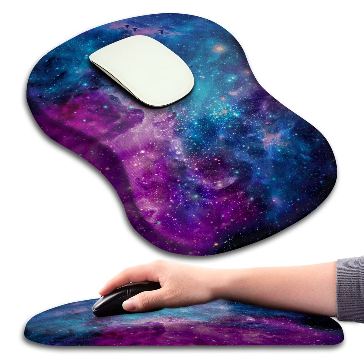 KUOSGM Mouse Pad Wrist Support, Ergonomic Mouse Pad with Massage Dot, Comfortable Computer Mouse Pad for Laptop, Wrist Rest Pain Relief Mousepad with Non-Slip PU Base for Office & Home, 12 x 8 in
