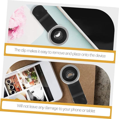 Portable Cell Phone Camera Lens Super Wide Angle Lens Macro Lens Fisheye Lens Clip on 3 in 1 Mobile Phone Lens Compatible for iPhone 6S/7/8/X (Silver)
