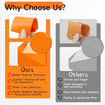 AmazonBasics 100pc Plastic Shipping Tags - BrieFcase Wires, Blank with Reinforcement Hole, Orange, 6 1/4" x 3 1/8" Durable Waterproof Hang Tags