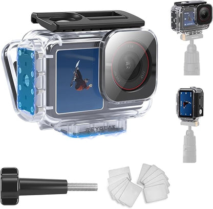 REYGEAK Waterproof Case for DJI Osmo Action 5Pro/4/3,164FT/50M Underwater Protective Housing Dive Kit,Diving Housing Cover Shell with Magnetic Quick Release Interface.