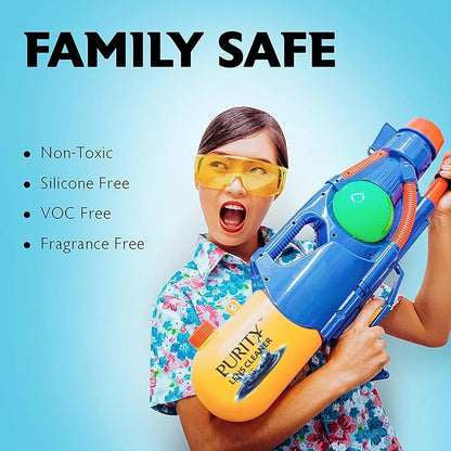 Purity Eyeglass Cleaner Family Pack - Multi-Size Lens Cleaner Kit - 1x1oz, 1x2oz, 1x4oz, 1x8oz Bottles + 4 Premium Microfiber Cloths - Safe for All Lenses, Eyeglasses, & Screens - Streak-Free Formula