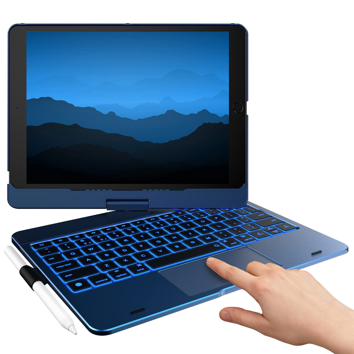 typecase Touch Keyboard Case for iPad 9th/8th/7th Gen, 360° Rotating