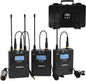 Dual Wireless Lavalier Microphone System,Comica CVM-WM300A UHF 96 Channel Professional Lapel Lav Microphone for DSLR Canon Nikon Sony Camera XLR Camcorder Youtube Interview TV Video Recording(2TX+1RX)