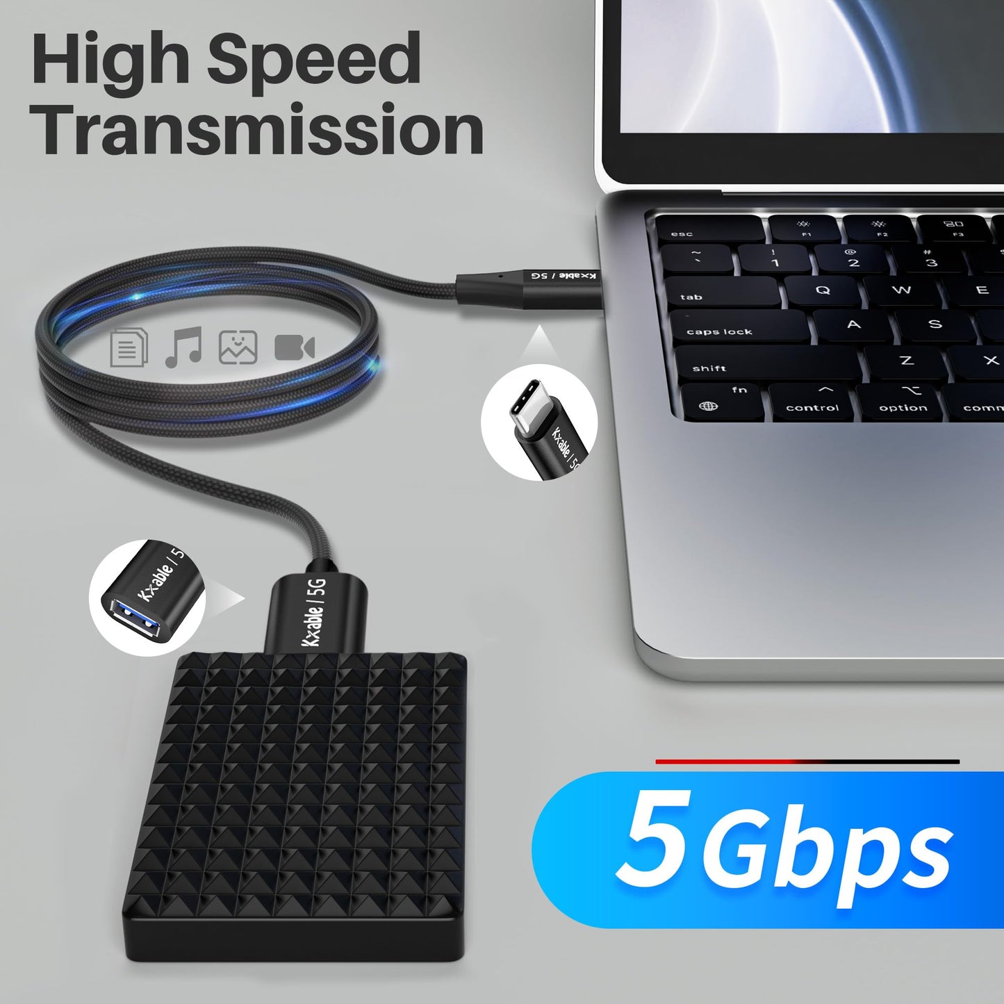 USB C to USB Female Cable 6FT, Type-C Male to USB A 3.1 Female OTG Cable, 5Gbps Data Transfer, Compatible with MacBook Pro/Air, iPhone 17 Pro Max 16/15 Series, Galaxy S25 S24/S23/S22/S21 and More