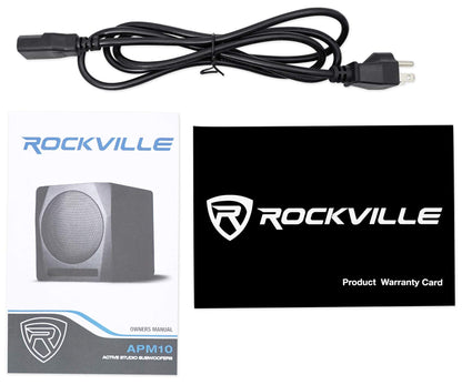 Rockville APM10C 10" 400 Watt Powered/Active Studio Subwoofer Pro Reference Sub