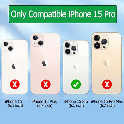 Battery Case for iPhone 15 Pro, 10000mAh Rechargeable Portable Charging Case with Wireless Charging, Compatible for iPhone 15 Pro (6.1 inch) with CarPlay, Extend Battery Pack Charger (Black)