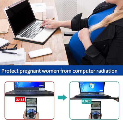 QRFDTSOQY Laptop Pad Protection, Radiation Shielding Pad, Multi-Layer EMI Blocker, Suitable for Laptops, Tablets, Notebooks, Ipad, Cell Phones, Black, Aluminum Cooling