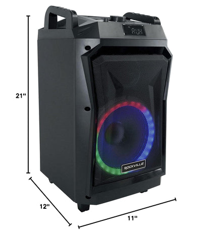 Rockville ROCKNGO 800 10" Portable Rechargeable Bluetooth Speaker with LED