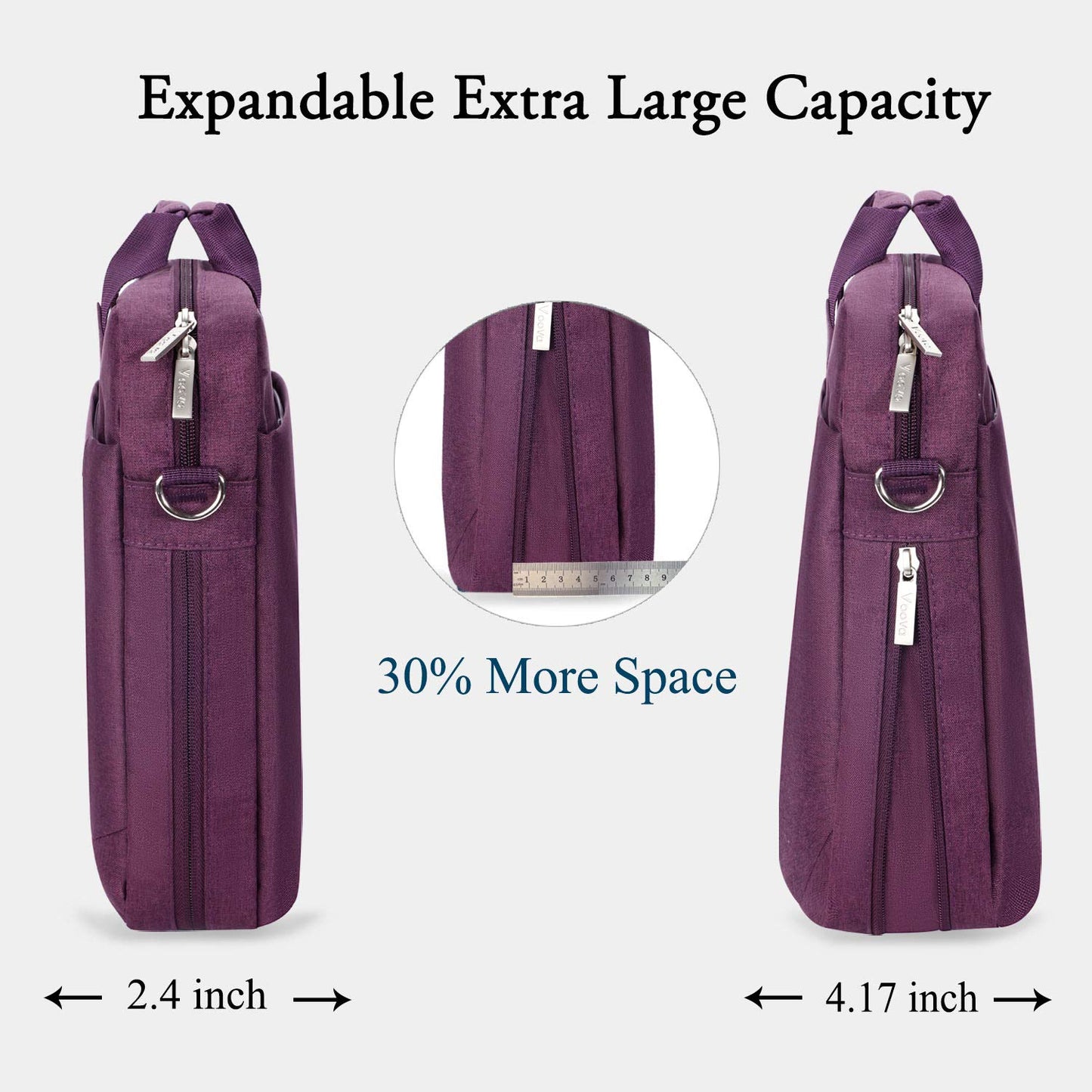 Voova 15.6-15 Inch Laptop Bag, Computer Bag, MacBook Bag, Dark Purple
