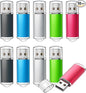 TOPESEL 32GB 10 Pack USB Flash Drive Flash Drive 2.0 Memory Stick Fold Storage Thumb Stick Jump Drive Pen Swivel Design for PC laptops, Tablets, TVs, car Audio (5 Mixed Colors)