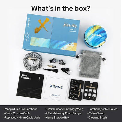 Linsoul Xenns Mangird Tea PRO in Ear Monitor, 6BA+2DD Hybrid Earphone IEM, Wired Gaming Earbuds with Detachable IEM Cable for Musician Audiophile