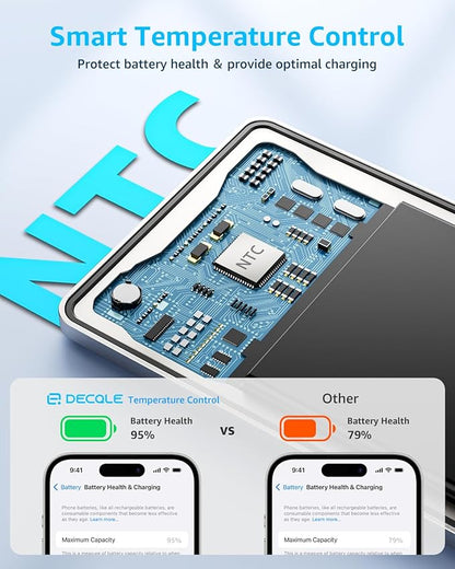 “Air” Power Bank for MagSafe 5000mAh, Ultra Slim Magnetic Wireless Portable Battery Charger Case with USB-C Cable, Compatible with iPhone 17/16/15/14/13/12 Series Only (Sliver)