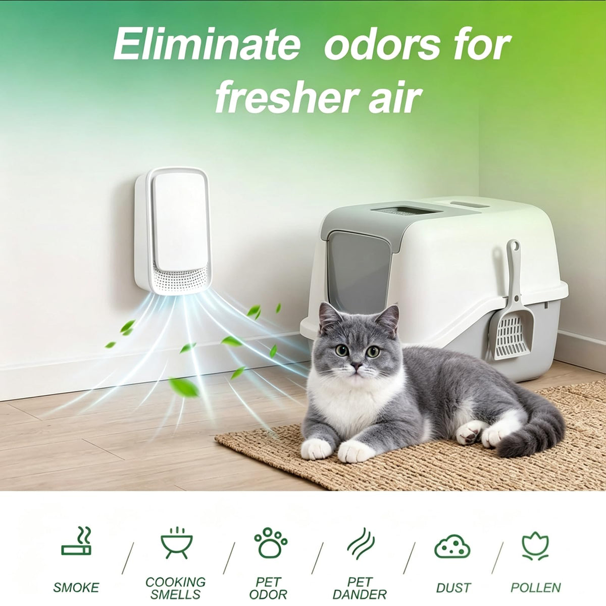 Air Ionizers 4 Pack, Negative Ion Filtration System, for Bedroom, Kitchen, Office, Portable Air Filter Odor, Smoke Dust, Pets, Eliminator, White