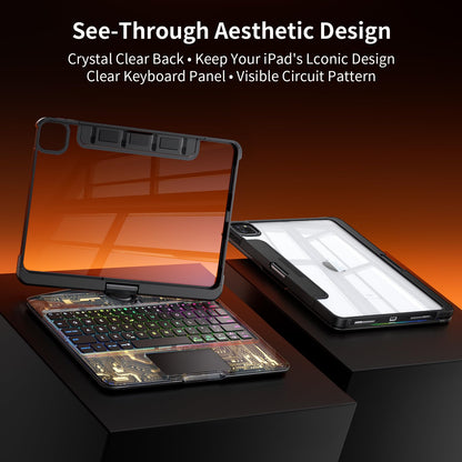 Uminy Clear Keyboard Case for iPad Air 11/10.9 & Pro 11,360 Rotation,Black