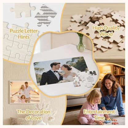 Custom Puzzle, Customize Puzzles from Photos with 120/200/300/500/1000 Pieces, Personalized Wooden Jigsaw Puzzle Gifts for Family, Adults, Christmas, Wedding, Pet