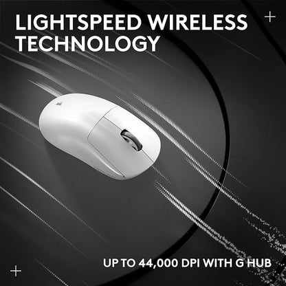 Logitech G PRO X SUPERLIGHT 2 Wireless Gaming Mouse, 60g Pro-Grade with 5 Programmable Buttons, 44k DPI Sensor, 8kHz Report Rate, USB-C Charging for PC/Mac - White