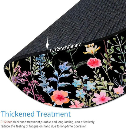 Floral Mouse Pad: Non-Slip Rubber Base & Comfortable Lycra Cloth - Cute Mouse Pad for Women, Round Waterproof for Computer, Laptop, Office, Home