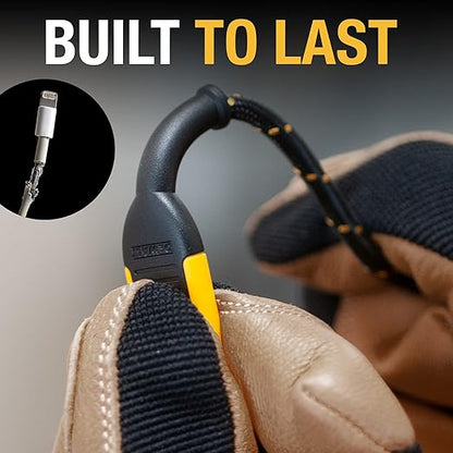 DEWALT Heavy Duty 3 in 1 Multi Charging Cord, 6ft Fast Charger Cord, Multi Charger Adapter with Lightning/Type C/Micro USB Port for iPhones/Samsung Galaxy/PS/Tablets/More