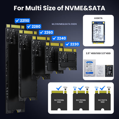 Coolpie 4-in-1 SSD Cloner, Supports M.2 NVMe/SATA 4 Mode (Silver)