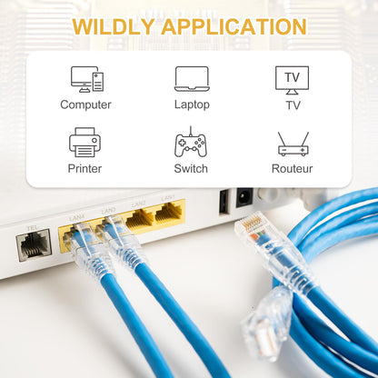 MECCANIXITY 30pcs Cat6 RJ45 Pass Through Connectors, RJ45 Connector 8P8C Gold Plated Plugs with 30pcs White Strain Relief Boots for Solid or Stranded UTP Ethernet Cable, 1.1mm