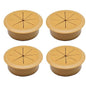 Desk Grommet 2" (50 mm), Desk Hole Cover for Cables Brown, Cable Grommet ABS Plastic, Desk Hole Grommet for Office and Home Table Cable, Detachable & Flexible Cable Cord Organizer-4 Pcs