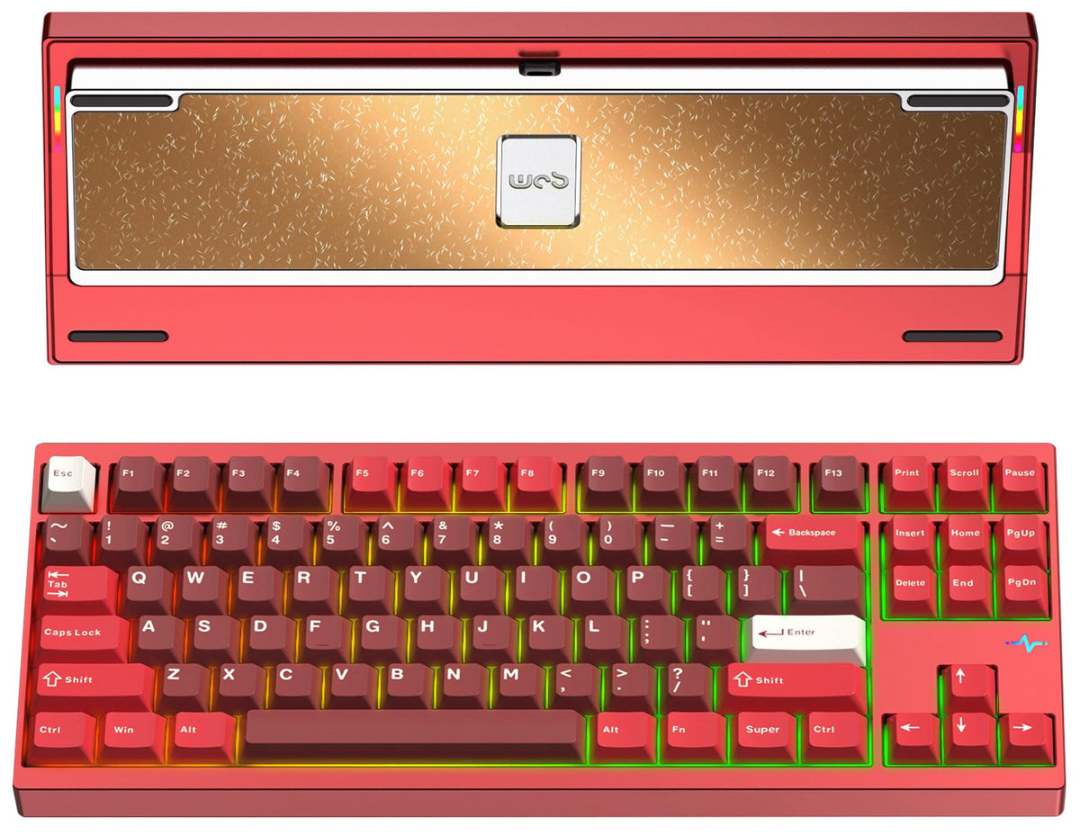 KEEBMONKEY WOBKEY Crush 80 Reboot CNC Aluminum 5-Second Quick-Release Triple-Mode Connectivity Mechanical Keyboard with Superior Acoustics (Pro Silver)