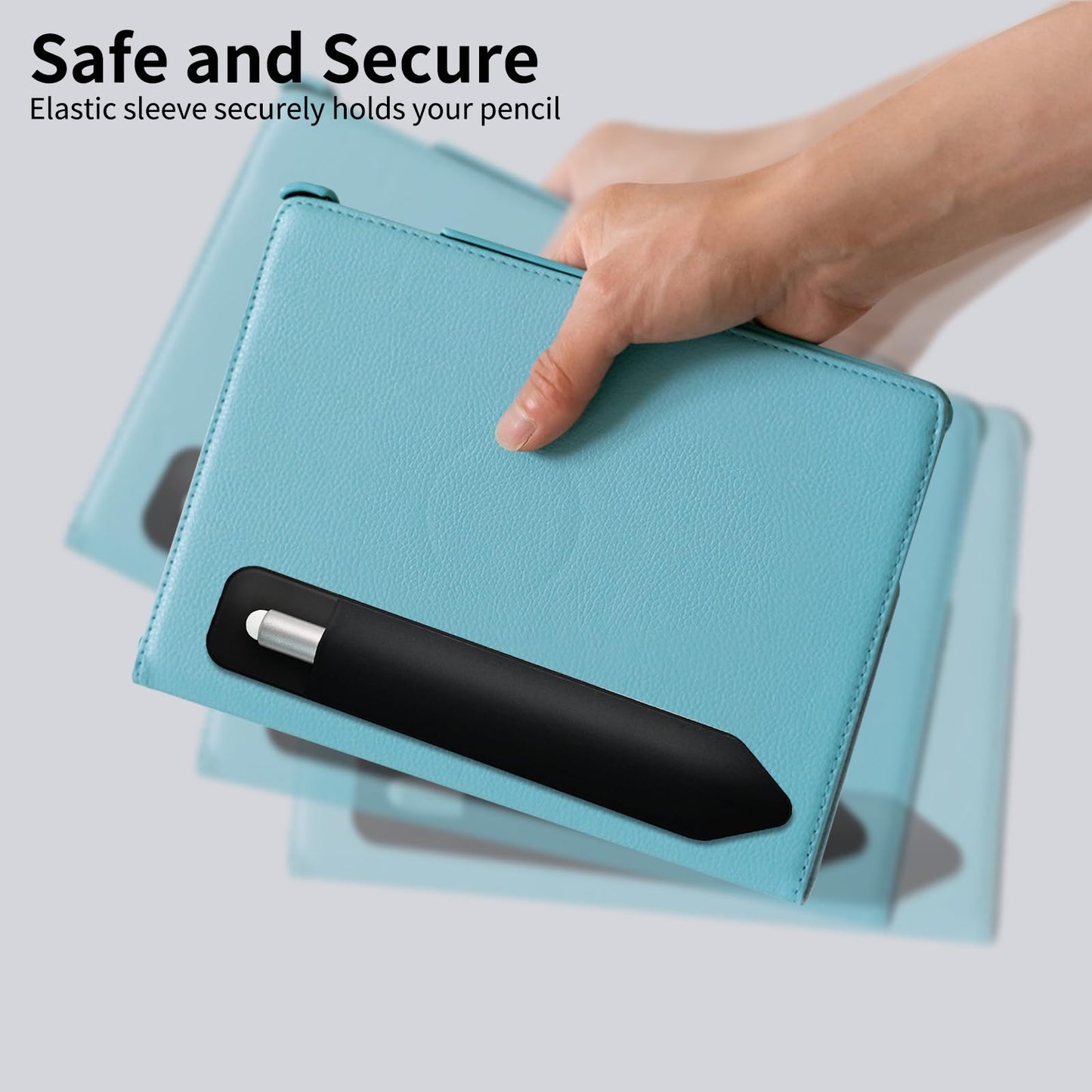 2 Pcs Silicone Pencil Tective Holder, Strong Adhesive Pen Case Holder Black