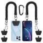 SHANSHUI Phone Lanyard Tether, Anti Theft Spring Phone Strap, 4 x Phone Pacthes & Climbing Hook Universal Phone Lanyard for Keys Outdoor Skiing Hiking Fishing Fitting for All Smartphones - 2PCS Black