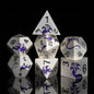 HNCCESG Metal Dice Set,7-Piece Dragon Dice for DND and RPGs,Silver Purple