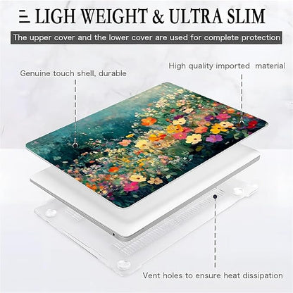 Compatible with MacBook Air 13.3 13.6 Inch Case 2022 2021 2020 2019 Plastic Hard Shell Case Cover,13.3 Pro(A1706/A1708/A1989/A2159/A2289/A2338), Spring Flowers