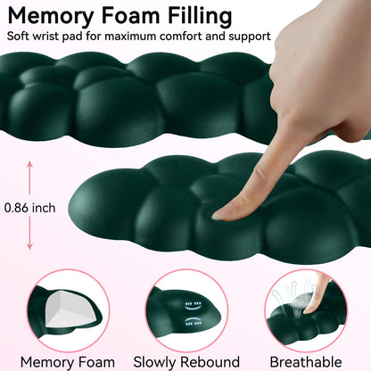 Sushret Cloud Wrist Rest for Computer Keyboard and Mouse Pad Set,Dark Green