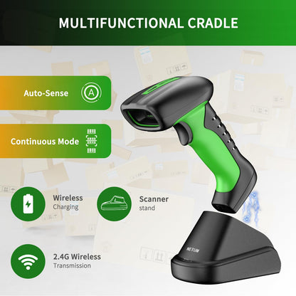 NETUM 2D QR Industrial Bluetooth Barcode Scanner with Charging Dock
