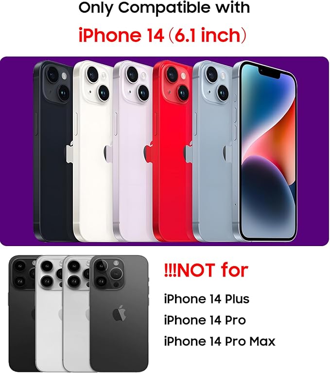 Magnetic for iPhone 14 Case [Compatible with MagSafe][Built-in Camera Lens Protector] Slim Soft Silicone Bumper Shockproof Metallic Luster Phone Case (Black)