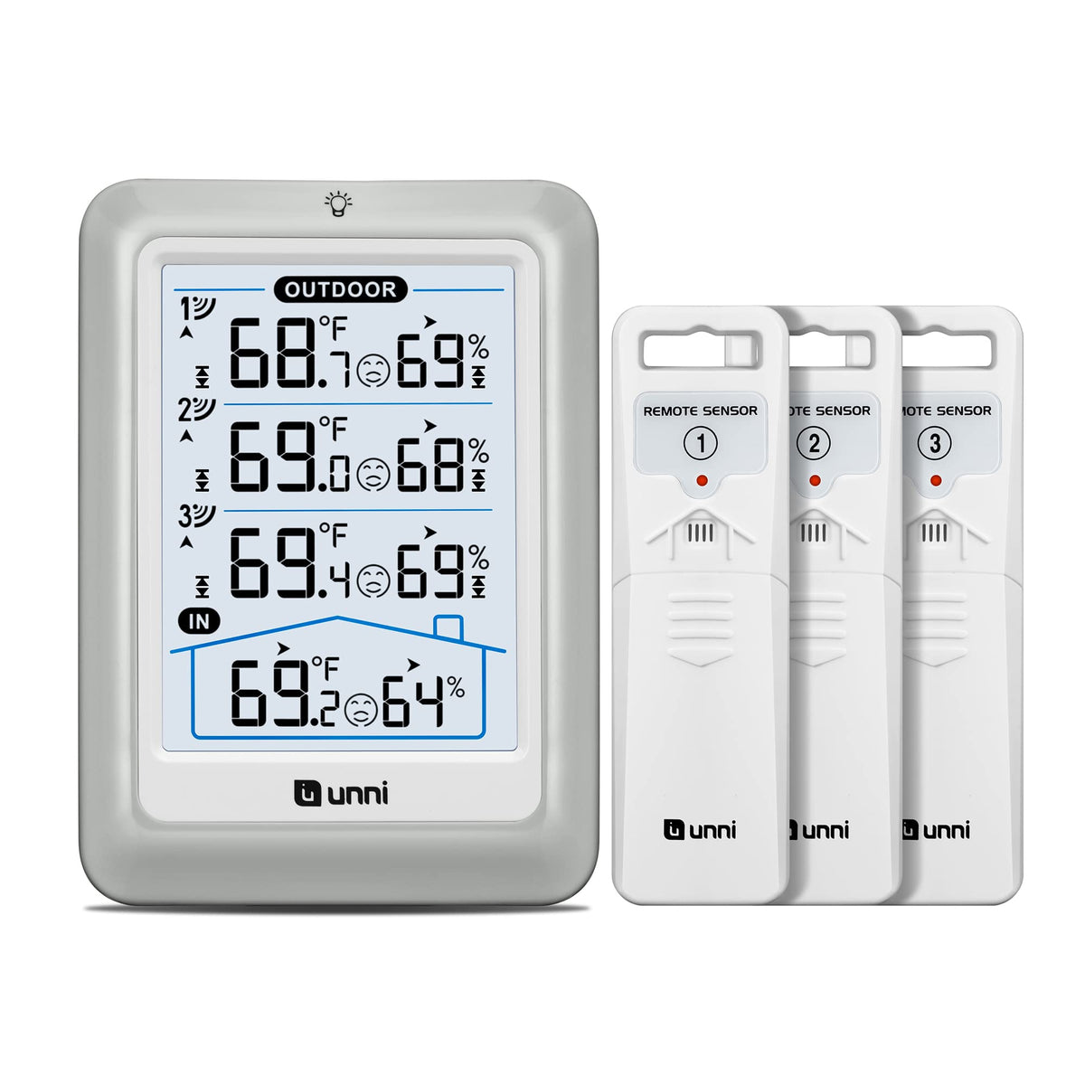 Indoor Outdoor Thermometer Wireless 4.5 Inch Display Digital Hygrometer