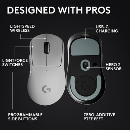Logitech G PRO X Superlight 2 DEX Wireless Gaming Mouse - White