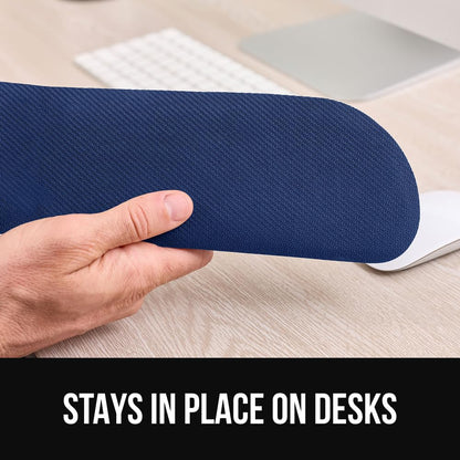 GORILLA GRIP Silky Memory Foam Keyboard Wrist Rest and Mouse Pad for Computer, Ergonomic Typing Support, Desk Office Supplies Gaming Accessories, Hand & Arm Mousepad Cushions and Coaster Set Navy Blue
