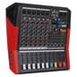 Yamnweo TF600 6-Channel Professional Mixer with Bluetooth Sound Bar with Power Amplifier 2 * 450W Power Output Powered Mixer, 7-Stage Equalizer, 99 DSP Effects, Recording Input USB Drive for Speakers