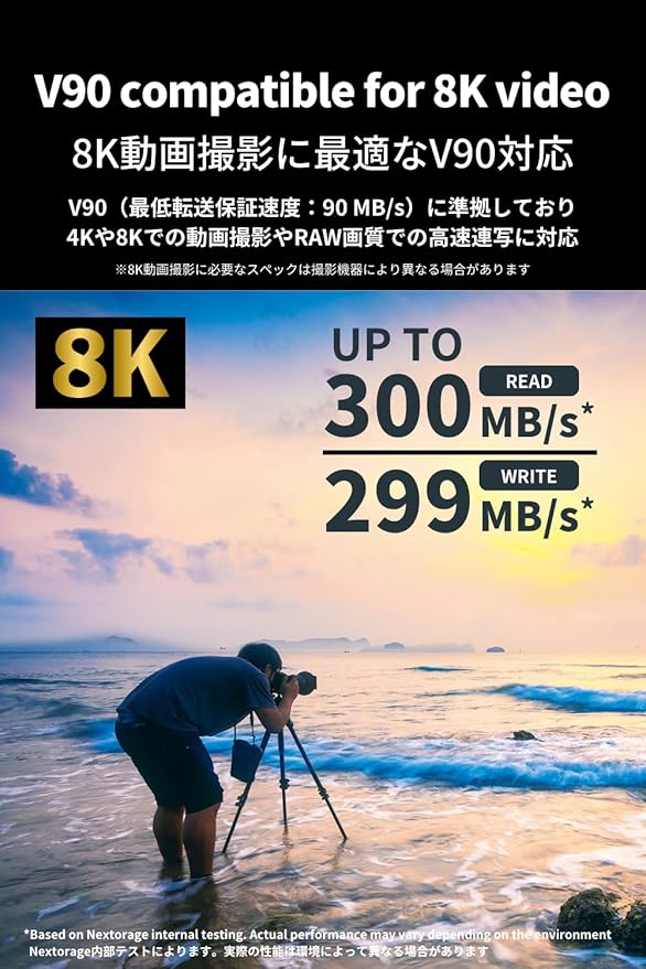 Nextorage 128GB 2pack SDXC UHS-II V90 SD Card Japanese Brand pSLC Max. Write Speed 299MB/s Max. Read Speed 300MB/s 4K Recording F2PRO Series 2P-F2PRO128G SDXC Card for Digital Camera