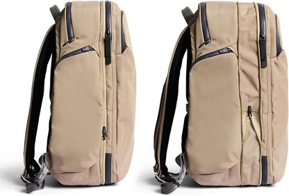 Bellroy Transit Travel Pack Pro (30–38 liter travel backpack, laptop sleeve, RFID protection zip bottle pocket) - Stone