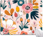 Pink Cute Flower Mouse Pad, Floarl Mouse Pad Custom Design, Square Waterproof Mouse Pad Non-Slip Rubber Base MousePads for Office Laptop, 9.5x7.9x0.12 Inch