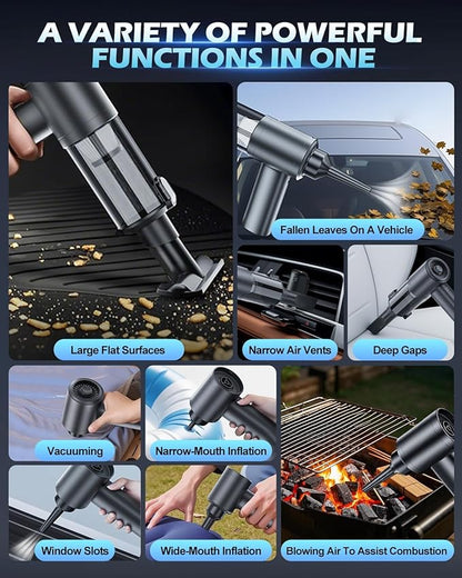 Handheld Car Vacuum Cleaner, 15000PA Car Vacuum Cleaner and Air Duster, High Power Handheld Vacuum Cordless Rechargeable with Multi-Nozzles, Portable Mini Cars Vacuum for Cars Home Office
