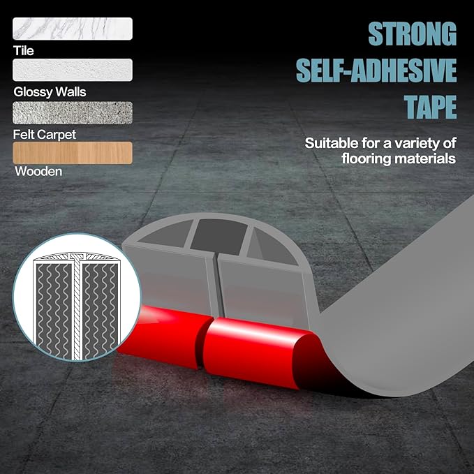 Floor Cord Cover Self Adhesive Cord Hider,3.3FT Cable Management, Extension Strip Protector for Wires, Prevent Cable Trips for Offices, Gyms, Exhibitions Cavity:0.47"(W) x 0.35"(H) Gray