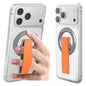 RESPECTED-BRO-Magnetic-Phone-Grip-Stand, Magnetic Phone Ring Holder Kickstand with Silicone Finger Strap, Compatibility for iPhone 17/16/15/14/13/12, Android, and More (Orange)