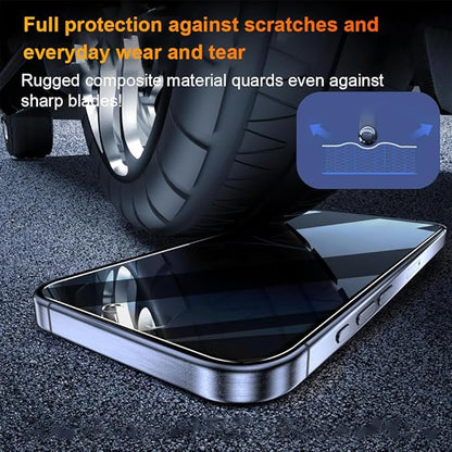 OneFish Privacy Screen Protector for IPhone 16 Anti-Spy Tempered Glass Dust-Free Bubble-Free Anti-Fingerprint 9H Scratch Protection & Hassle-Free Installation Frame [2-Pack]
