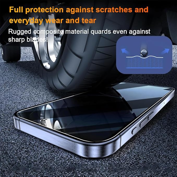 OneFish Privacy Screen Protector for IPhone 14 Pro Anti-Spy Tempered Glass Dust-Free Bubble-Free Anti-Fingerprint 9H Scratch Protection & Hassle-Free Installation Frame [2-Pack]