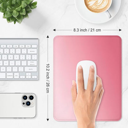 ITNRSIIET Mouse Pad Non-Slip Rubber Base Smooth Surface Stitched Edges Waterproof Durable Compatible with All Mice for Office & Gaming, Desk Accessory, 10.2x8.3x0.12 inch, Rose Gradient