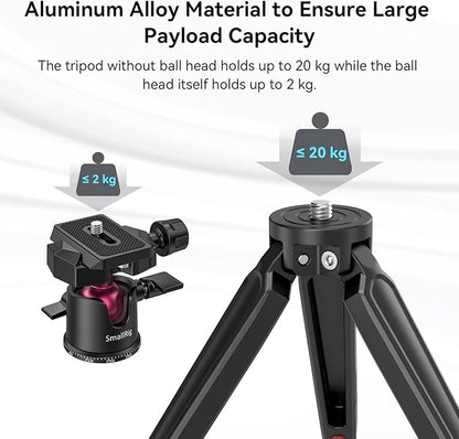 SmallRig Mini Tripod for Camera, Updated Desktop Tabletop Tripod with Arca-Type Compatible QR Plate, 360° Ball Head and 1/4 Screws Portable for Compact Cameras DSLRs, Phone, Gopro - BUT2664
